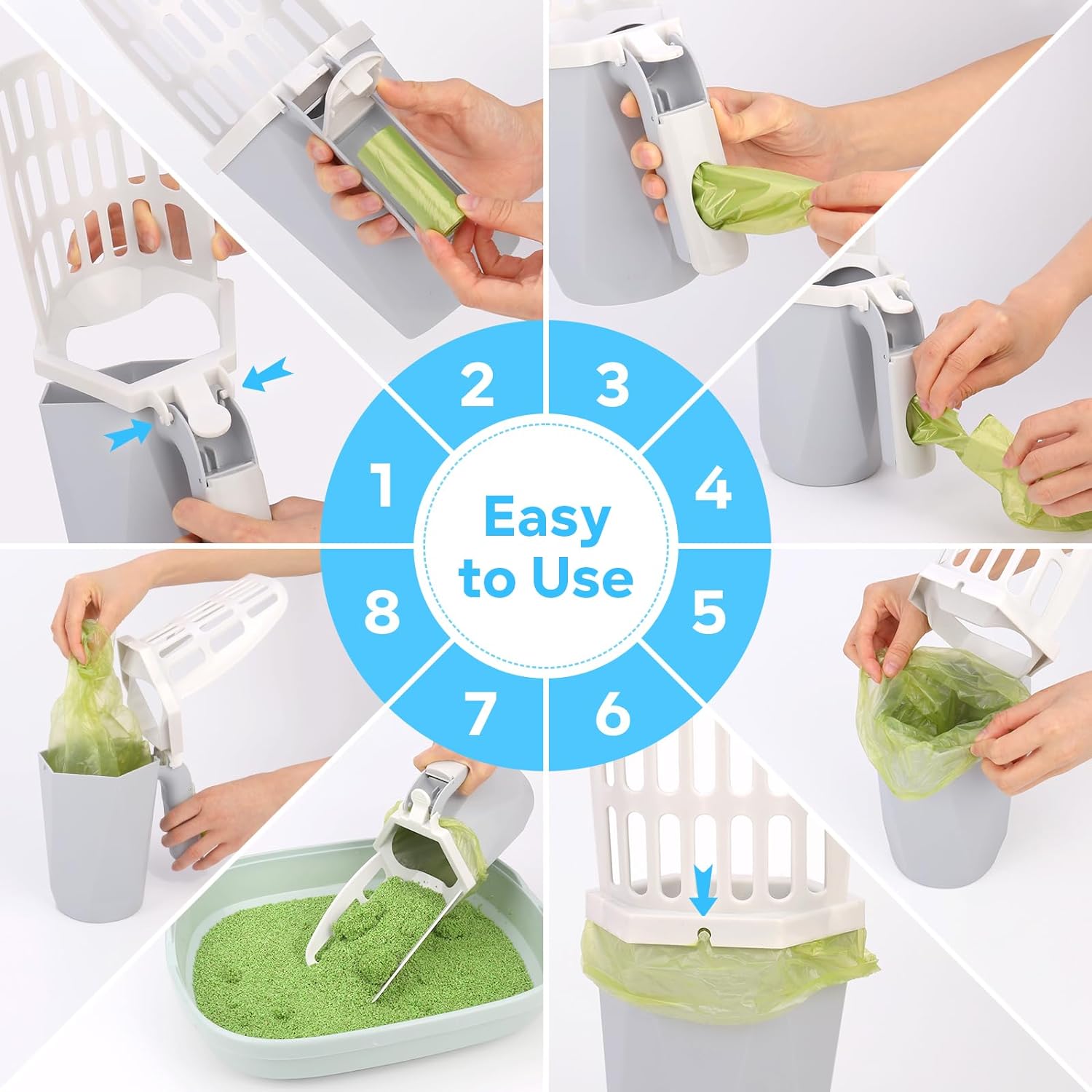 MYPIN Cat Litter Scooper with Holder, Cat Litter Shovel with