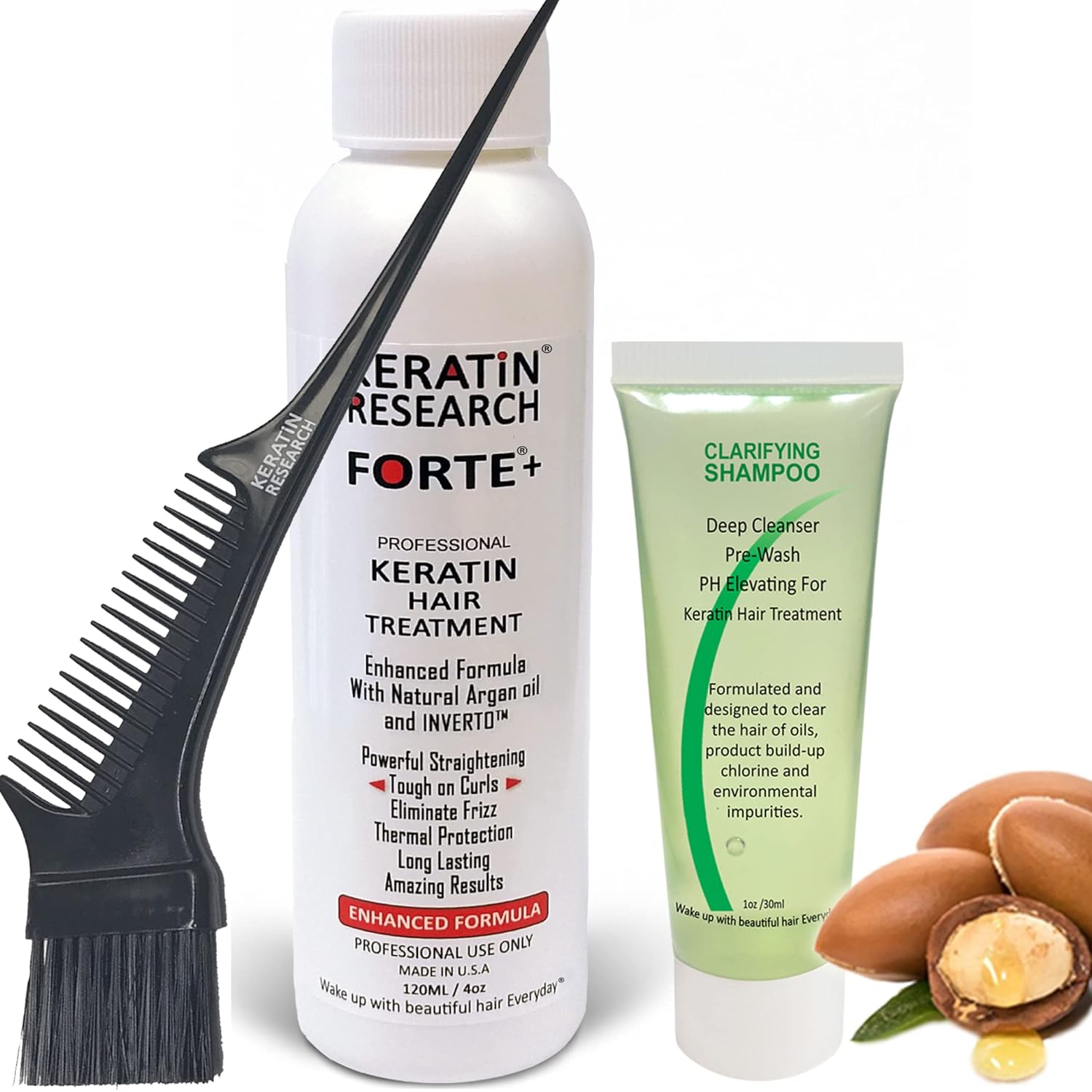 Forte Plus Extra Strength Brazilian Keratin Hair Treatment Professional 120ml Bottle with free Brush/Comb Proven Amazing Results