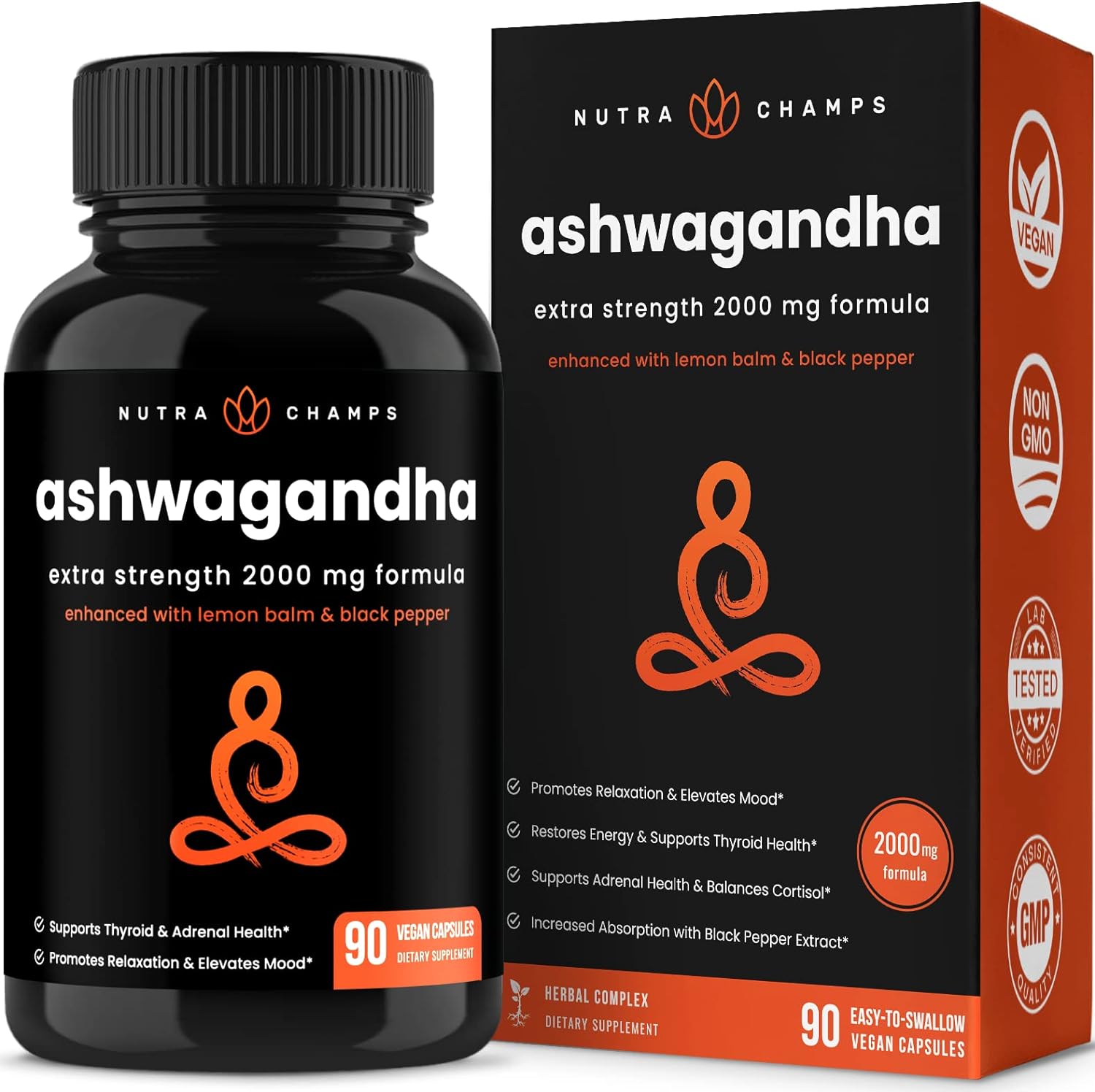Organic Ashwagandha Capsules | 2000Mg Adrenal Fatigue, Thyroid & Mood