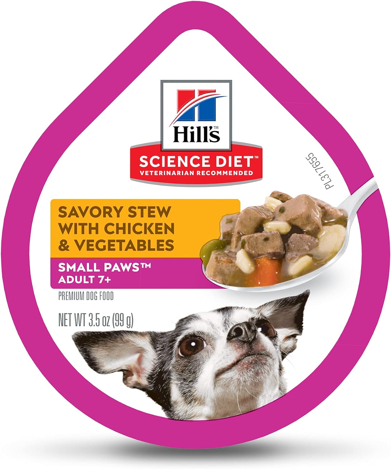 Hill's Science Diet Wet Dog Food, Adult 7+ For Senior Dogs, Small Paws For Small Breeds, Savory Stew Chicken & Vegetable