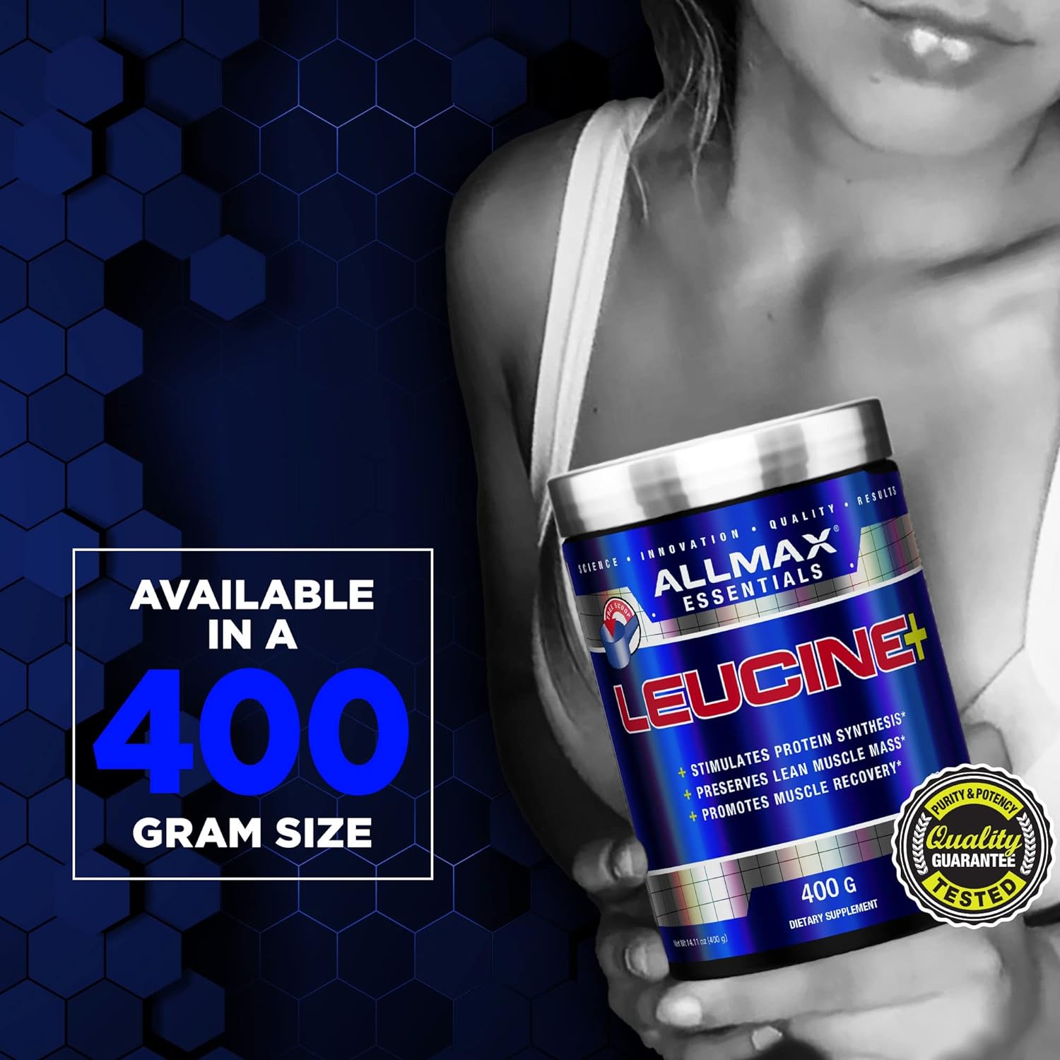 ALLMAX LEUCINE - 400 g - Stimulates Protein Synthesis, Preserves Lean 