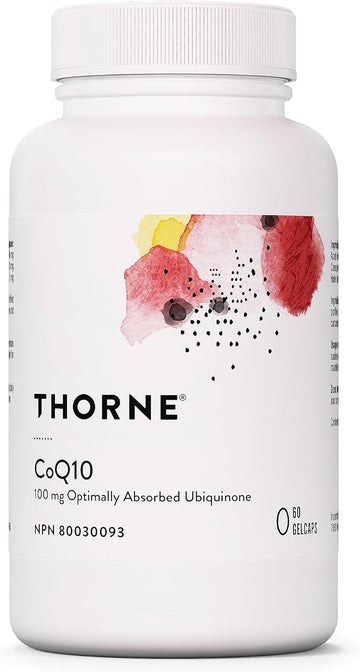 Thorne CoQ10 (Formerly Q-Best 100) - 100mg Optimally Absorbed Ubiquinone - Gluten-Free Dietary Supplement Support for Heart Health & Brain Function - 60 Gelcaps