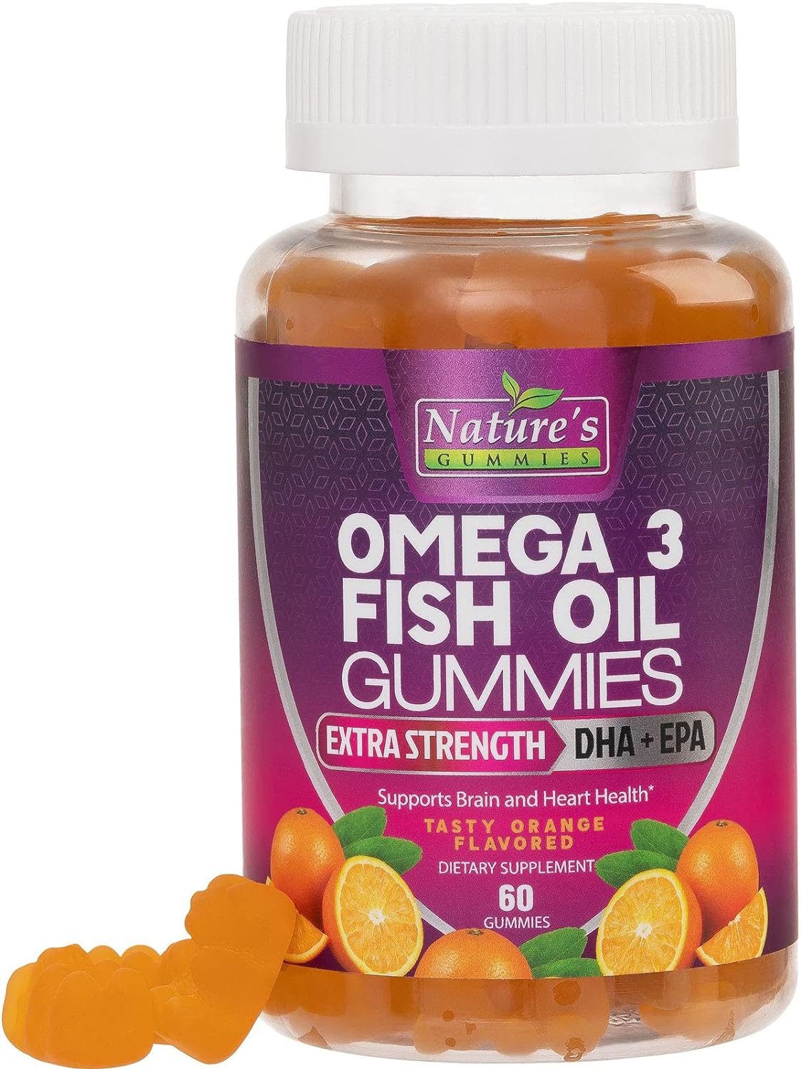 Omega 3 Fish Oil Gummies with Heart Healthy Omega 3s - High DHA & EPA Fish Oil Supplement for Brain & Joint Support - Gu