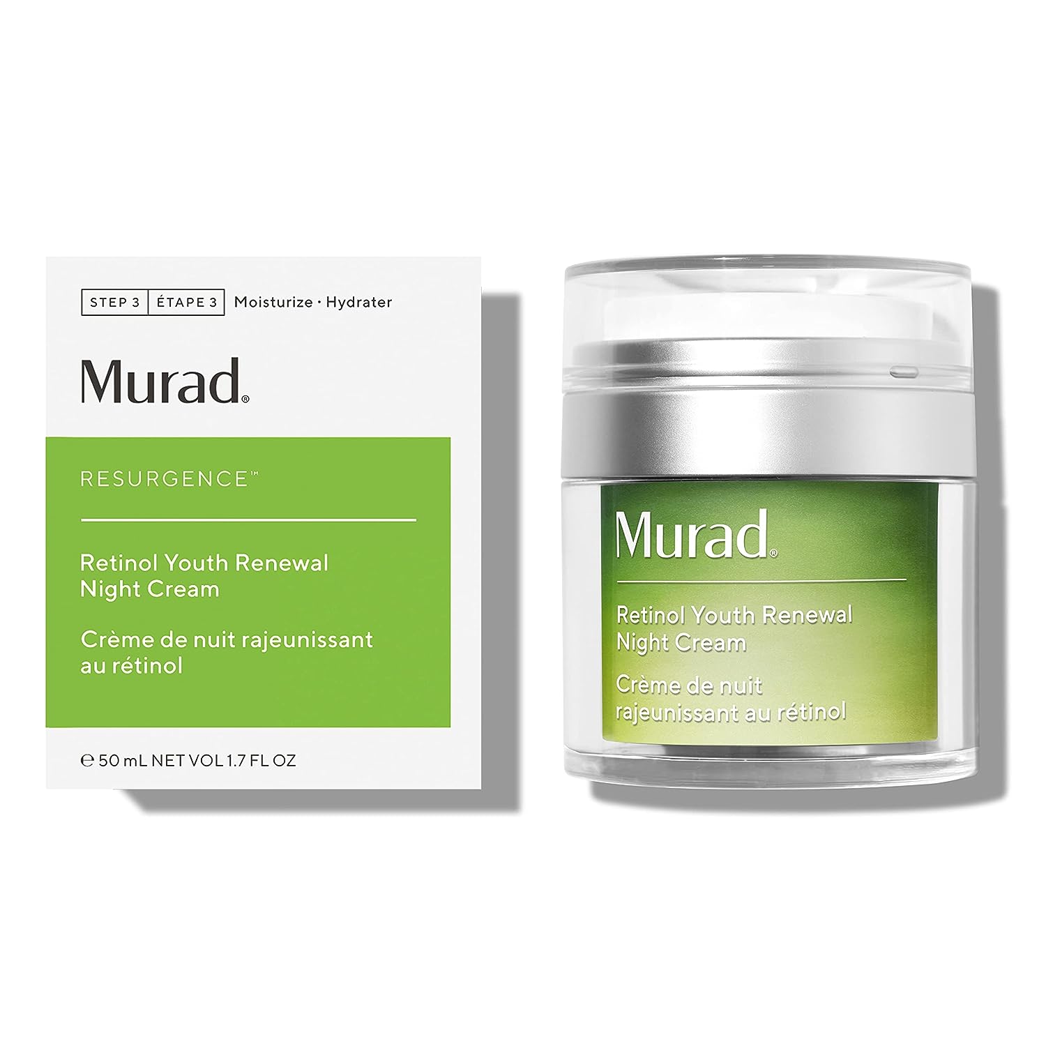 Murad Resurgence Retinol Youth Renewal Night Cream – Anti-Aging Face Cream for Lines and Wrinkles – Hydrating, Firming and Smoothing Skin Care Treatment, 1.7
