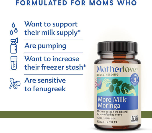Motherlove More Milk Moringa (60 Liquid caps) Moringa-Based Lactation