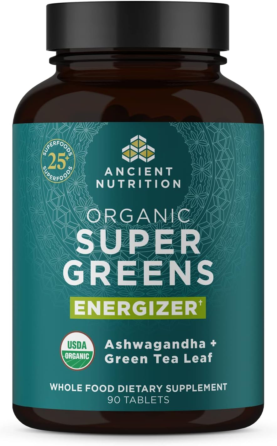 Ancient Nutrition Supergreens Energizer Tablets, Organic Superfood Tab