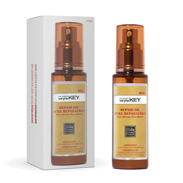 Saryna Key Hair Oil for Damage Repair - Pure African Shea Butter with Keratin & Vitamin E for Hair Treatment - Frizz Con