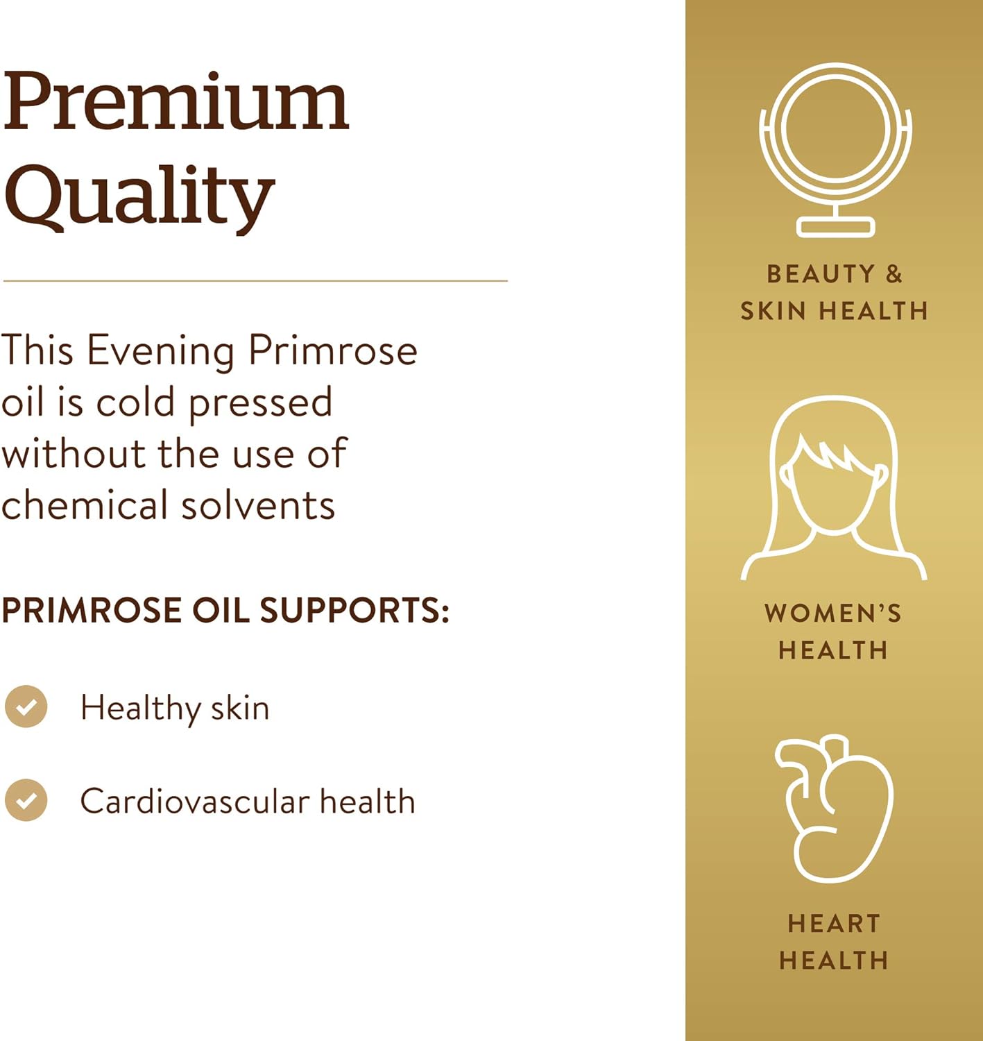 Solgar Evening Primrose Oil 1300 mg 60 Softgels - Promotes Healthy Ski