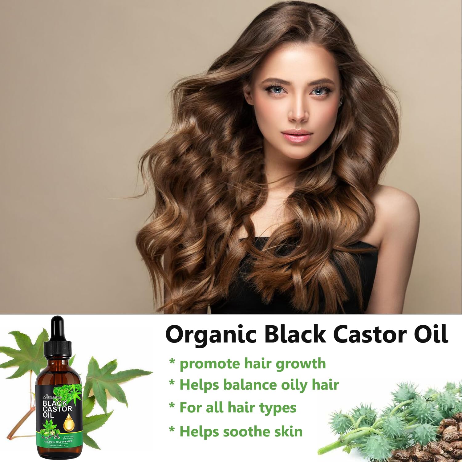  RoukJouk Jamaican Black Castor Oil, 100% Pure Castor Oil Or