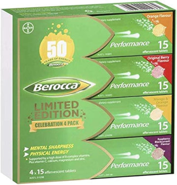 Berocca Performance Effervescent Tablets 60 Count Limited Edition Cele