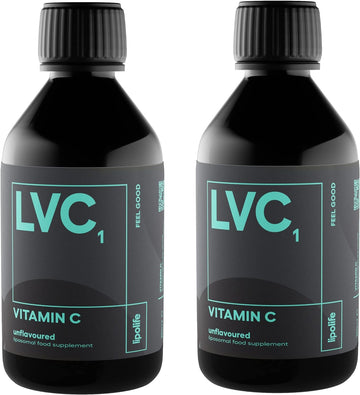 LVC1 liposomal Vitamin C - lipolife - 2 x 240ml, 100 Servings of 1g Vi590 Grams