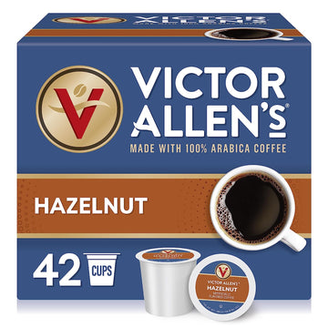 Victor Allen's Coffee Hazelnut Flavored, Medium Roast, 42 Count, Single Serve Coffee Pods for Keurig K-Cup Brewers