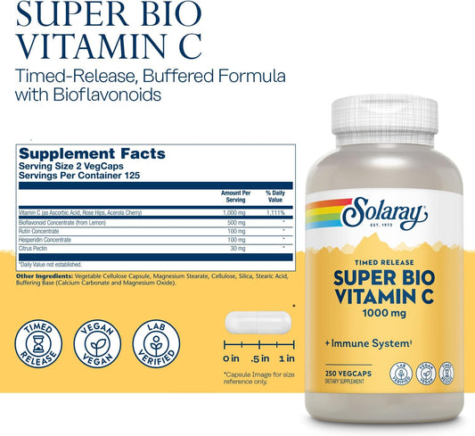 Solaray, Tstr Super Bio C - Buffered, 250 Count250 Count (Pack of 1)