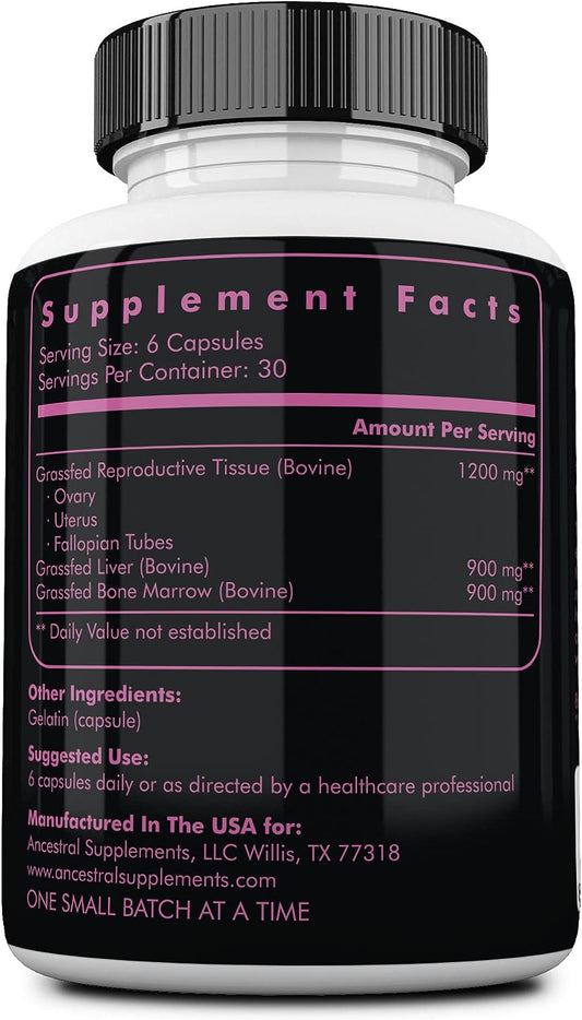 Ancestral Supplements Grass Fed FEM Liver Supplement for Women with Co5.64 Ounces