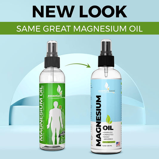 Magnesium Oil Spray - Large 12oz Size - Extra Strength - 100% Pure for Less Sting - Less Itch - Essential Mineral Source