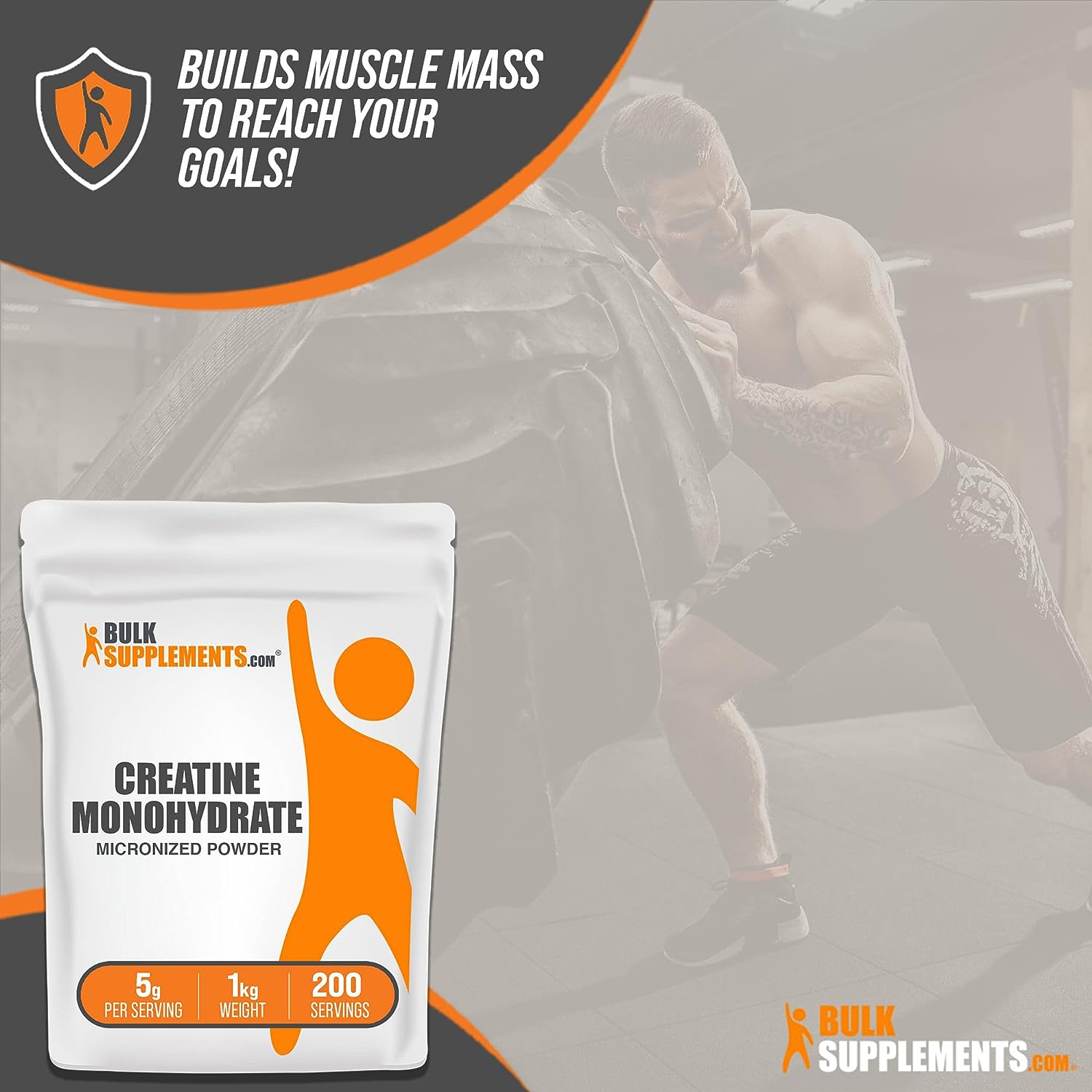 BULKSUPPLEMENTS.COM Creatine Monohydrate Powder - Creatine Powder, Veg