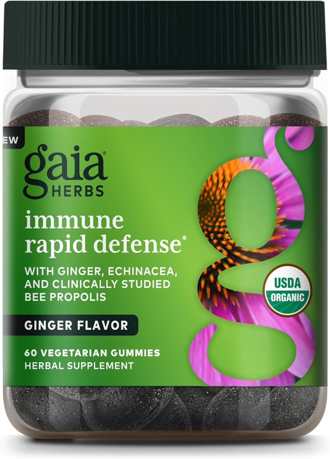Gaia Herbs Organic Immune Rapid Defense Gummies - Supports Immunity -