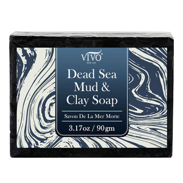 Vivo Per Lei Dead Sea Soap - Dead Sea Mud Soap for Face and Body - Charcoal Soap Bar with Dead Sea Minerals - Cleanse Your Skin Gently - 3.17