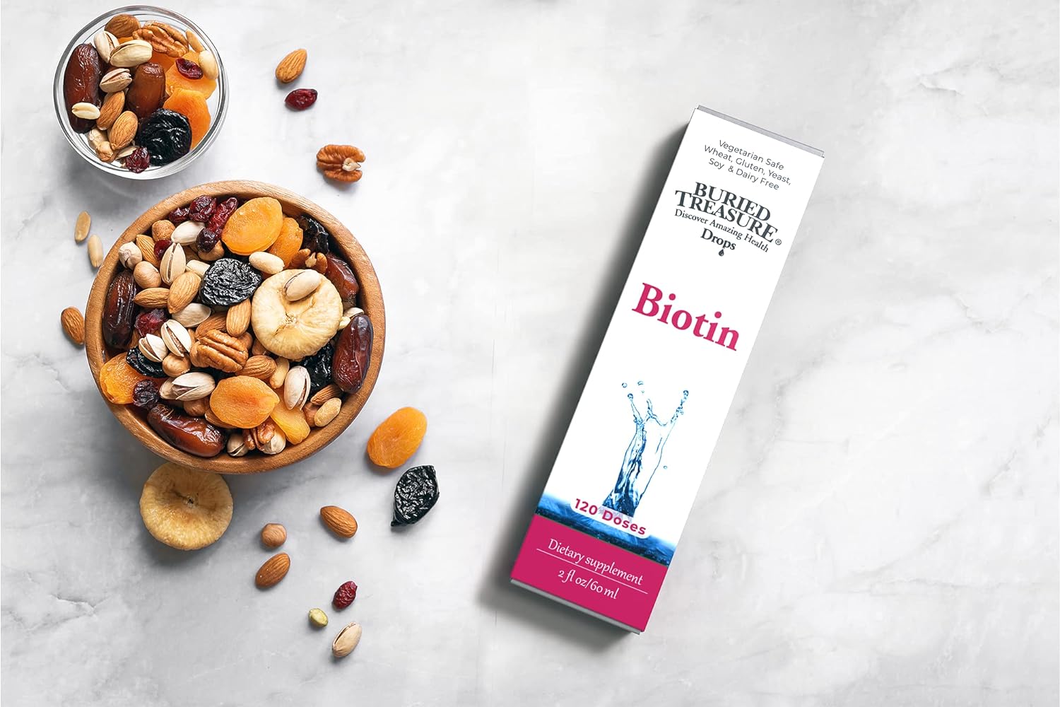 Buried Treasure Biotin Drops - 120 Servings, 2 oz, Supports Hair, Skin