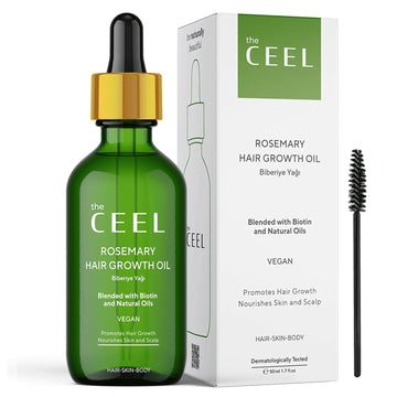 The Ceel Rosemary Oil for Hair Growth Organic, Vegan, Hair Strenghtening Oil, Dry Skin, Eyelashes and Eyebrow Growth, Ro