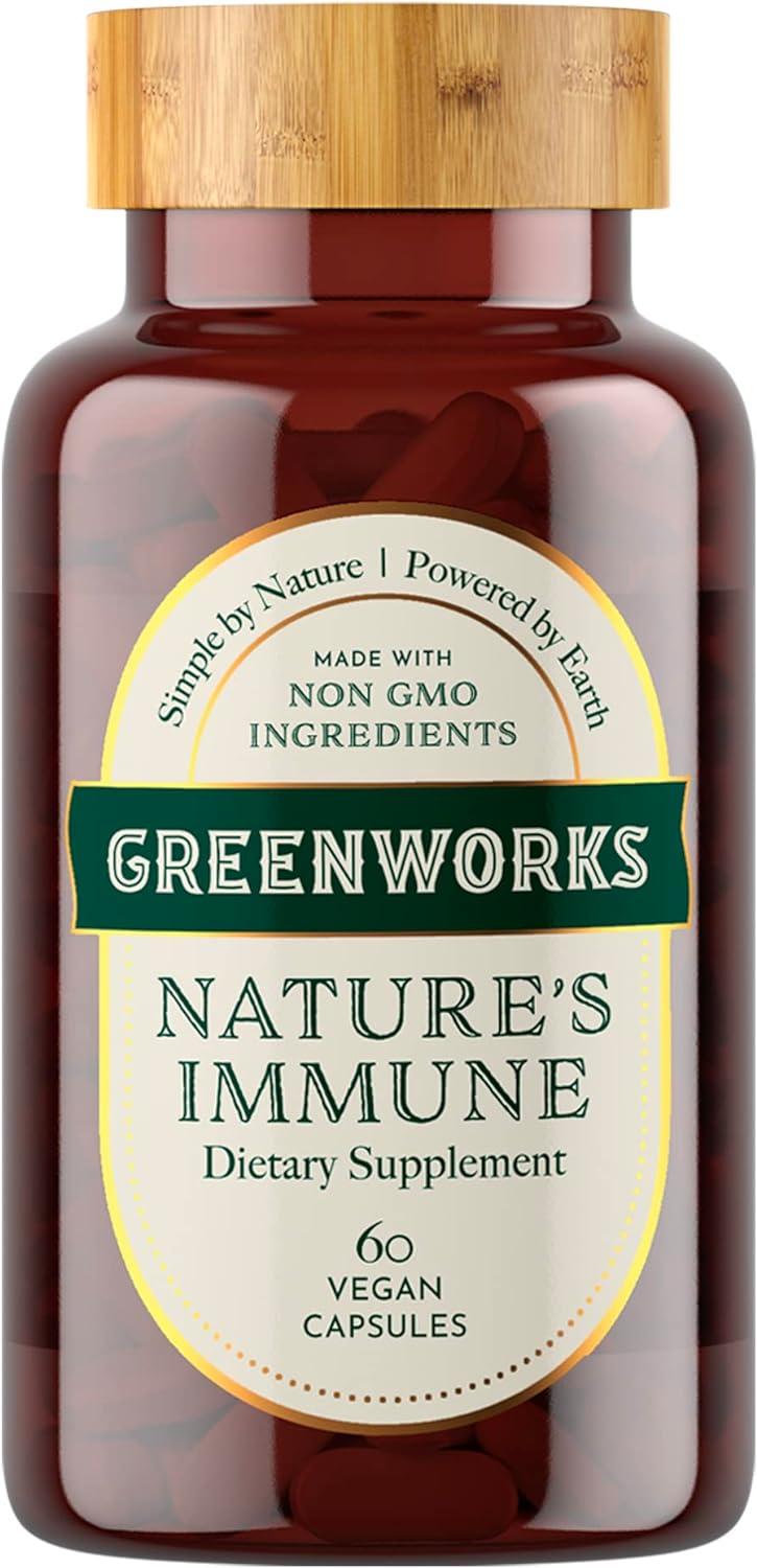 Greenworks Nature's Immune - Advanced Daily Immune Support with Elderberry, Echinacea, Ginger, Turmeric, Oregano, Turkey