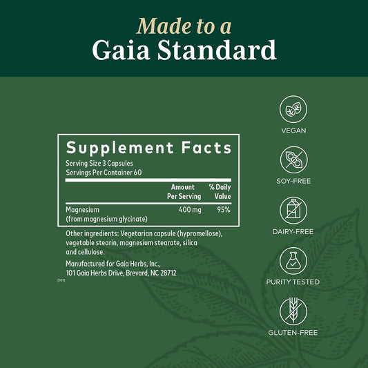 Gaia PRO Magnesium Glycinate 400 - Sleep Support & Stress Relief - Sup