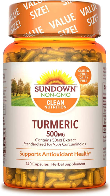 Sundown Turmeric Supplement, 500 mg, Supports Antioxidant Health, 140