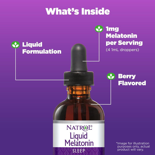 Natrol Liquid Melatonin 1Mg, Berry-Flavored Dietary Supplement For Res