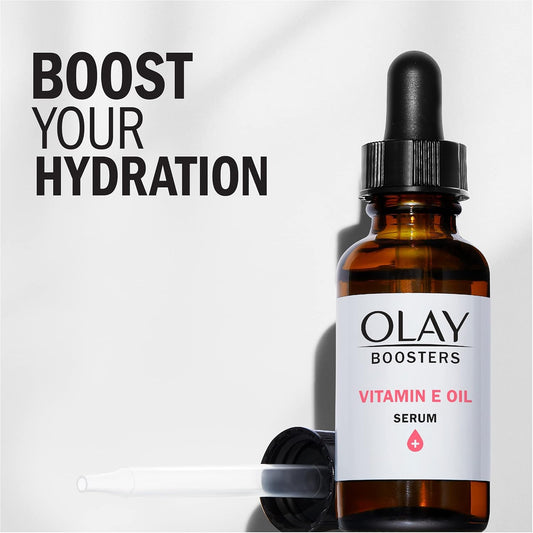 Olay Vitamin E Oil Serum, Nourishing Hydration Booster, Fragrance-Free, 1.0