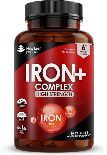 Gentle Iron Tablets Complex -Enriched with B12 & Vitamin C - Iron Supp0.01 Grams