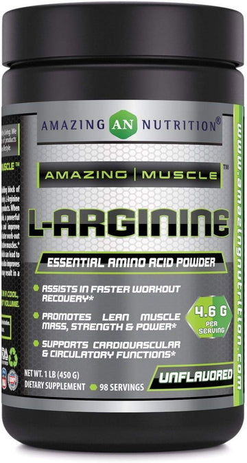 Amazing Muscle L-Arginine Essential Amino Acid Powder ? Net Wt. 1 lb-