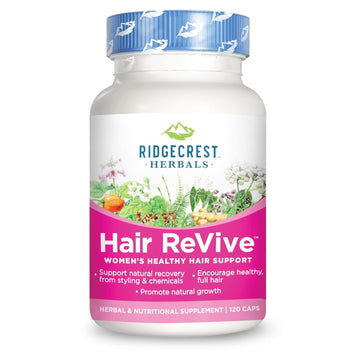 RidgeCrest Herbals Hair ReVive - 120 Capsules - Women’s Healthy Hair Support - Non-GMO, Gluten Free - 30 Servings