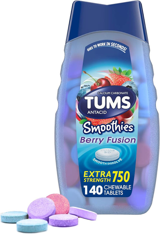 TUMS Smoothies Extra Strength Antacid Tablets for Chewable Heartburn R1.08 Pounds