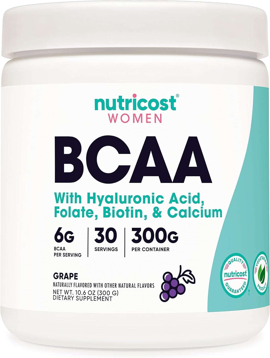 Nutricost BCAA for Women (Grape, 30 Servings) - Formulated Specifically for Women - Non-GMO and Gluten-Free