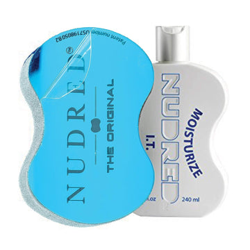 NuDred Moisture I.T. Formula - Twist Hair Sponge Brush + Hair Moisturizer For Men and Women, For Moisturized Sculpted Coils, Twists & Locs (Blue Hair Sponge, Small Holes, 8 Hair Moisturizer