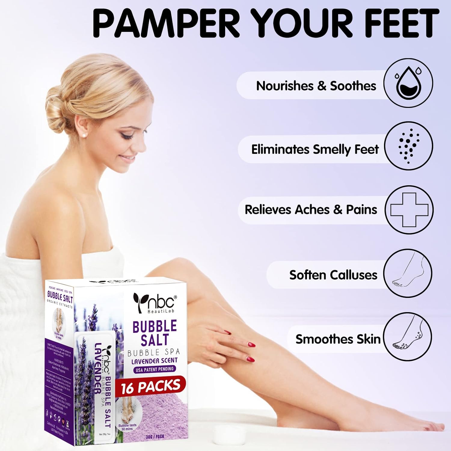 Foot Soak,Bubble Foot Bath Spa Foot Salt Soak Home Pedicure 