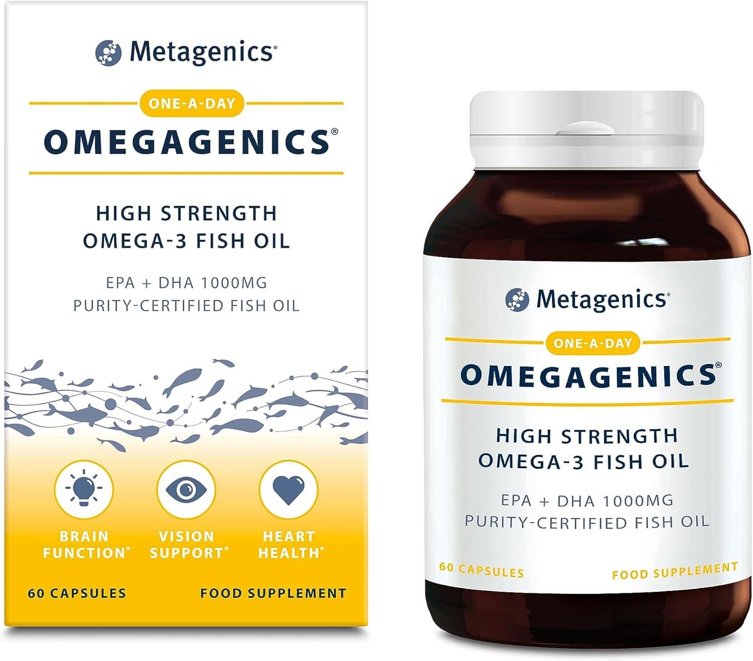 Omegagenics - High Strength Omega-3 Fish Oil - EPA + DHA 1000mg - Puri260 Grams