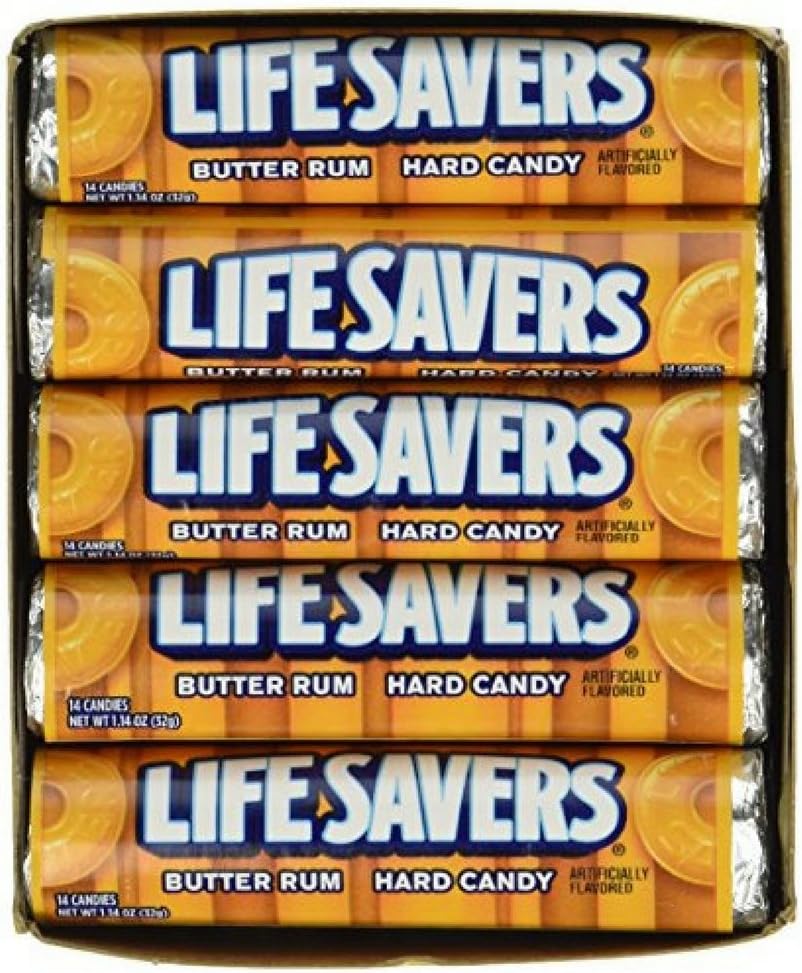  Lifesavers Butter Rum Candy, 14 Count (Pack of 20) : Grocer