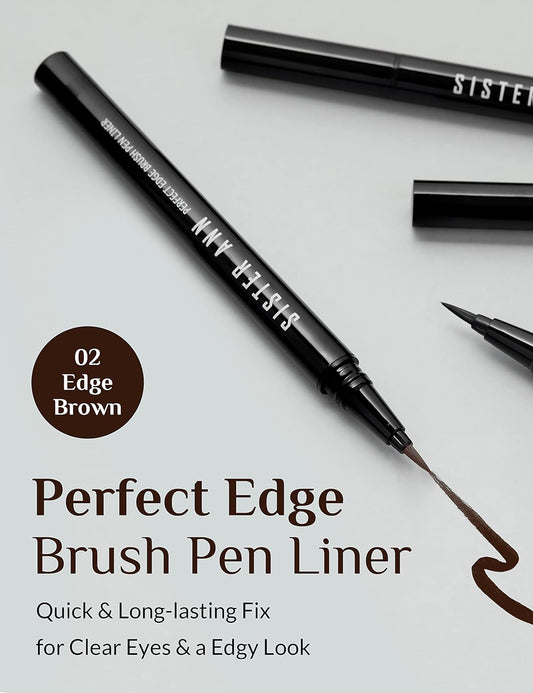 SISTER ANN Perfect Edge Brush Pen Liner Waterproof Smudge proof 0.4g 02_Edge Brown