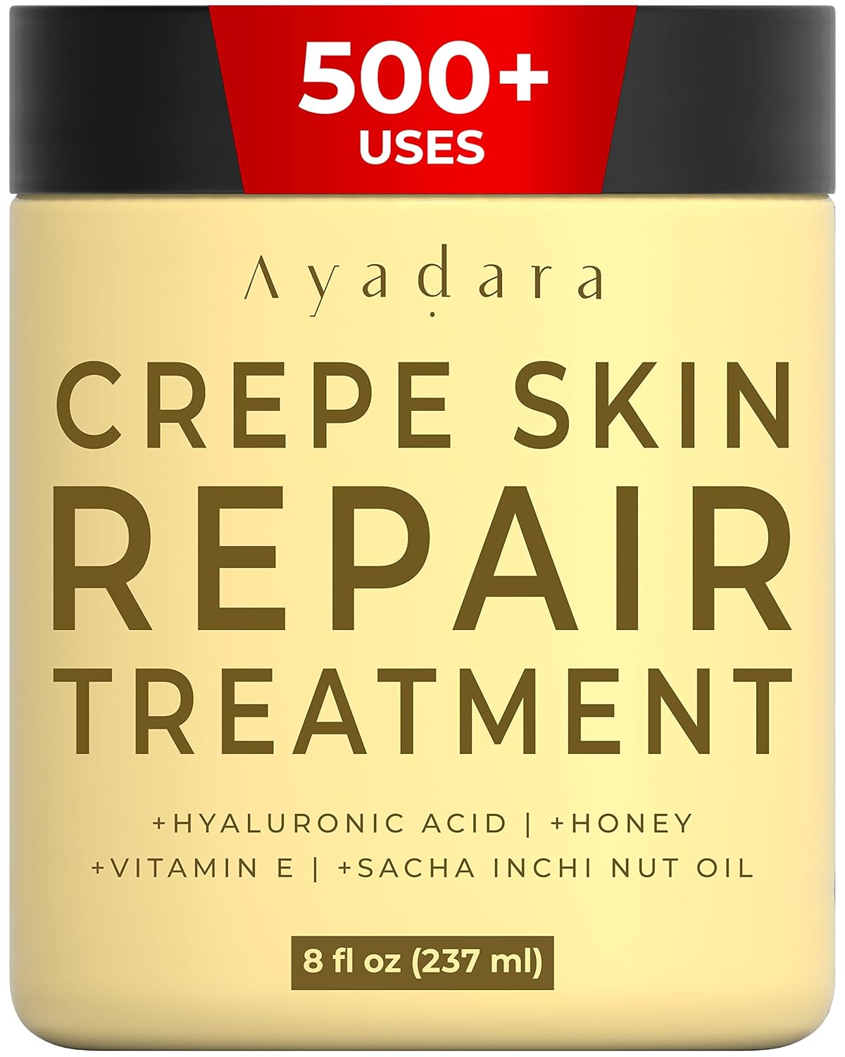 AYADARA Crepey Skin Repair Treatment 8, Firming Lotion for Loose Skin, Crepe Corrector Collagen Cream for Body Skin-Tightening, Wrinkle Cream for Face, Neck, Arms and Legs, 500+ Uses