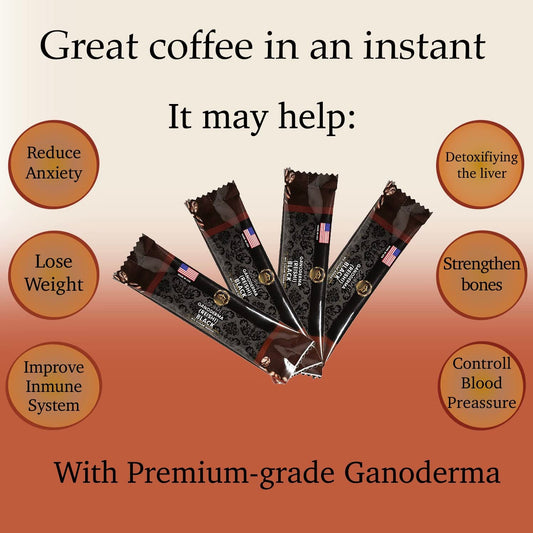 Eternal Gourmet Ganoderma (REISHI) Black Coffee 2 in1 Made in USA Cafe Negro con ganoderma Eternal
