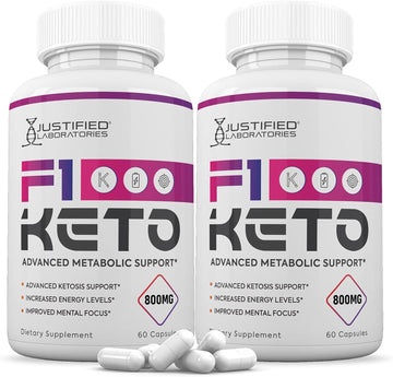 (2 Pack) F1 Keto Now 800MG Includes goBHB Exogenous Ketones Advanced Ketosis Support for Men Women 120 Capsules