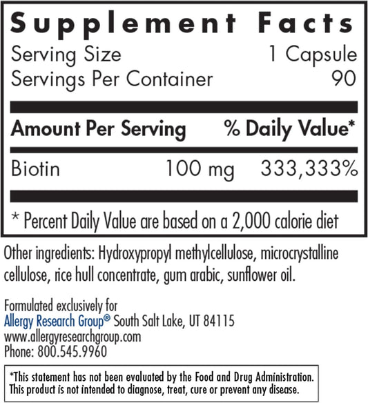 Allergy Research Group - Hibiotin - Myelination Support - Brain, Nerve