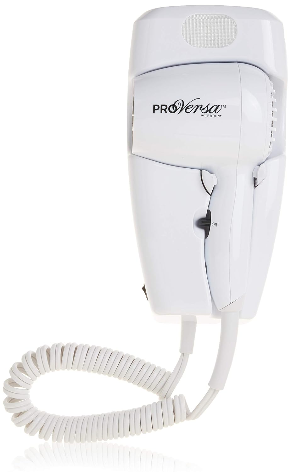 Jerdon Wall-Mount Hair Dryer - Direct Wire Hotel Style Wall Mounted Hair Dryer - White - JWM8CD