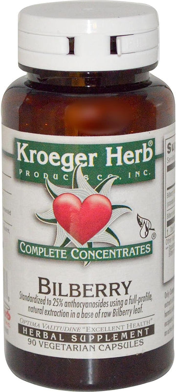 Kroeger Herb Products - Bilberry Complete Concentrate 90 cap Vegi