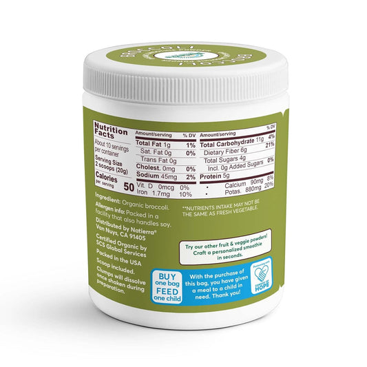 NATIERRA Broccoli Organic Smoothie Powder | USDA Organic, Vegan & Non-
