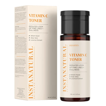 InstaNatural Vitamin C Face Toner, Brightens, Balances pH and Reduces Signs of Aging, Fine Lines and Wrinkles, with Witch Hazel, Lavender and Geranium Oils, 4