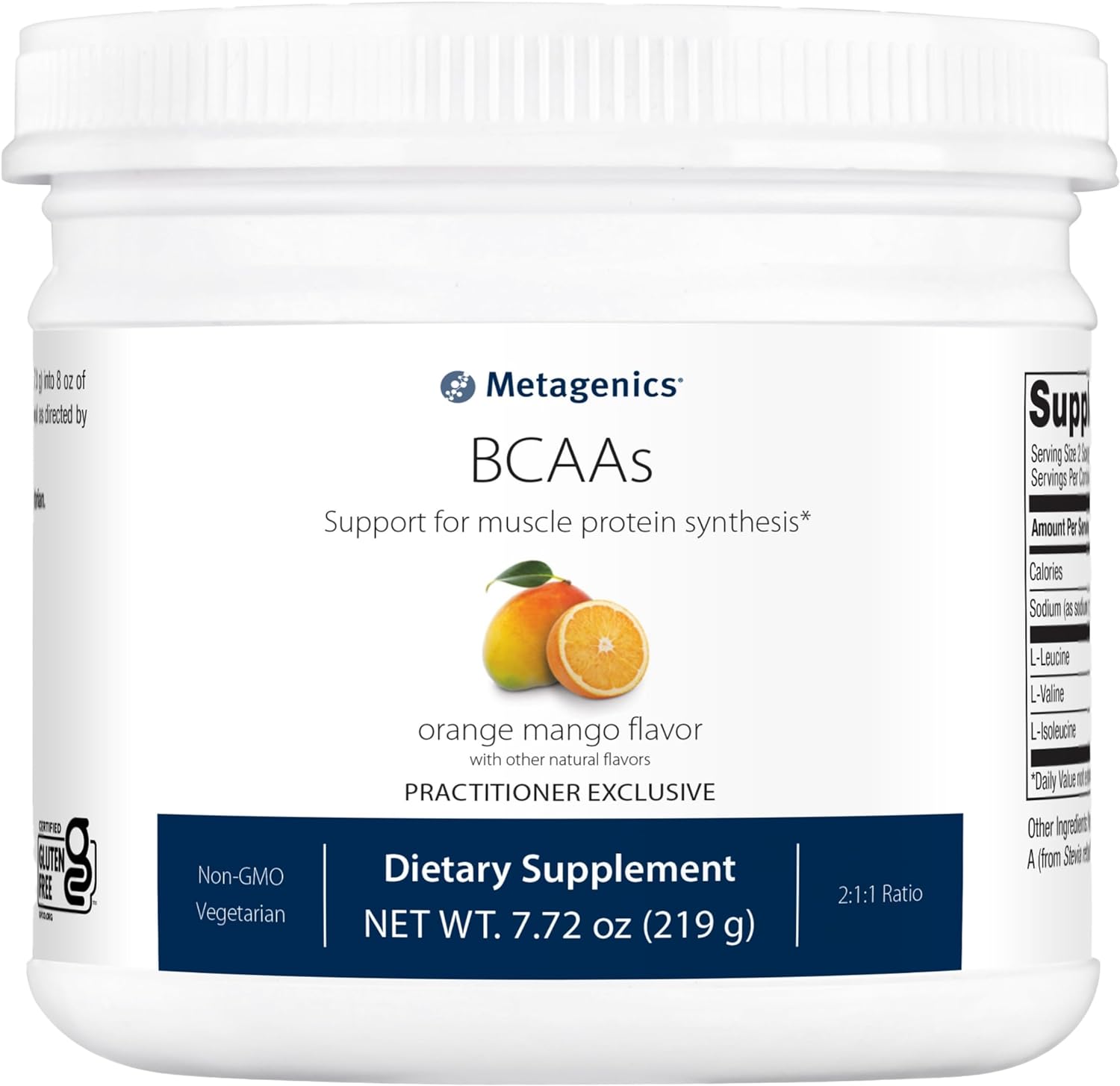 Metagenics BCAAs Powder 7.72 oz (219 g), Orange Mango Flavor, 30 Servi