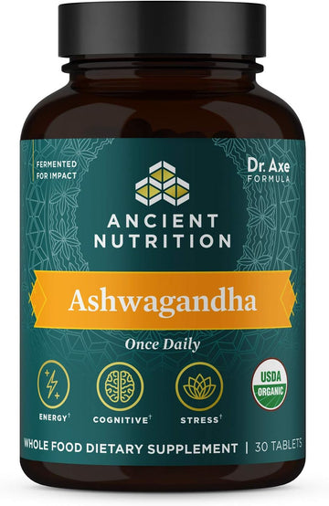 Ancient Nutrition Ashwagandha Tablets, Stress Relief, Supports Energy,