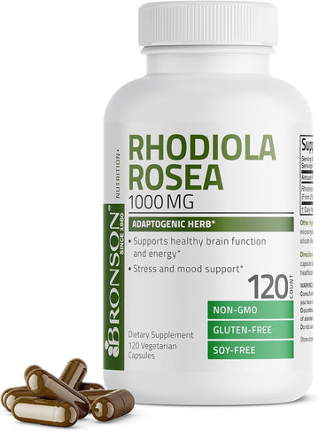 Bronson Rhodiola Rosea 1000 Mg - Adaptogenic Herb - Brain, Stress & Mo